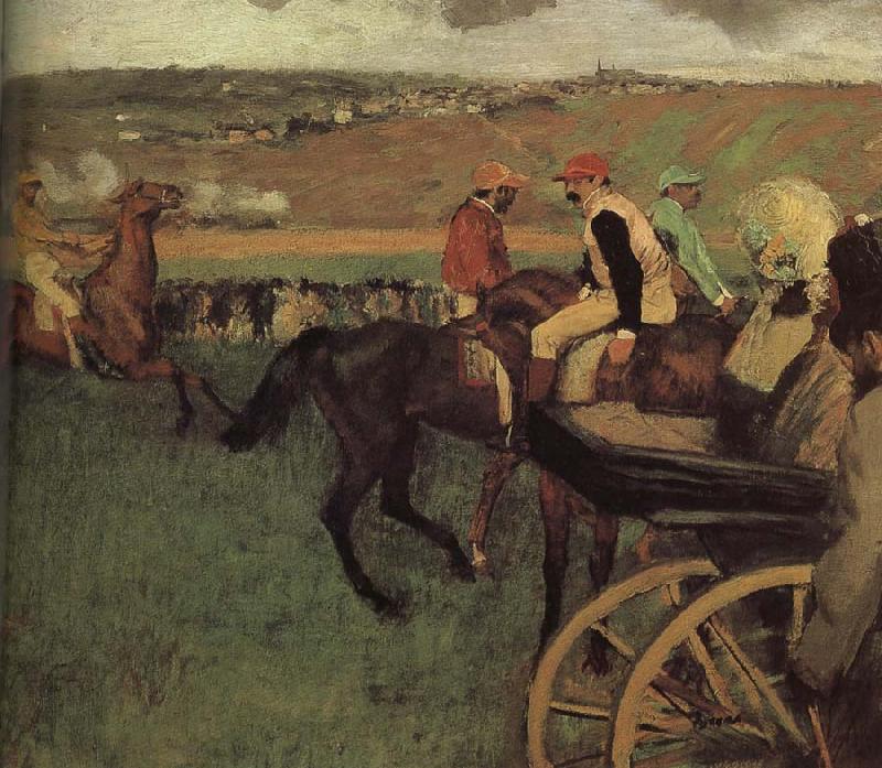 Edgar Degas amateurish caballero on horse-race ground oil painting image